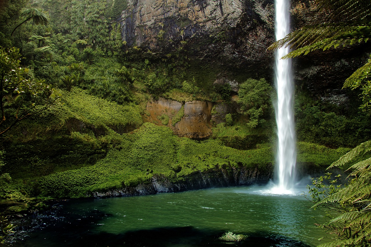 bridal veil fall, new zealand, mac wallpaper